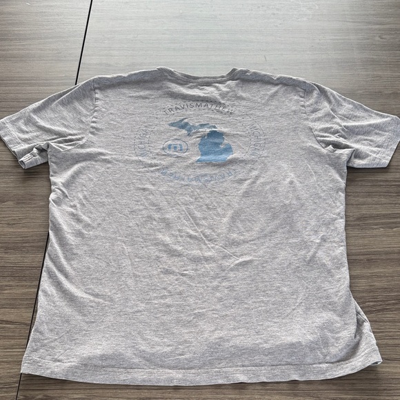 Travis Mathew Other - Travis Mathew Light Gray Tee with Blue Michigan Logo